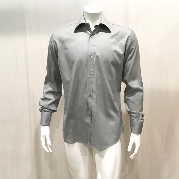 Gucci Other - Gucci Men’s Gray Striped French Cuffs Dress Shirt